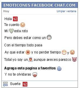 Conversacion con Emoticon 42 para Facebook