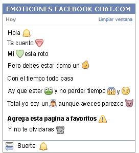 Conversacion con Emoticon alarma para Facebook