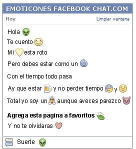 Conversacion con Emoticon alien para Facebook