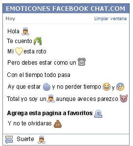 Conversacion con Emoticon angelito para Facebook