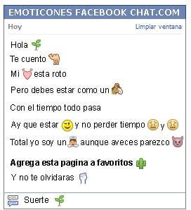 Conversacion con Emoticon arbol para Facebook