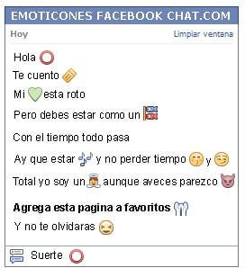 Conversacion con Emoticon aro rojo para Facebook