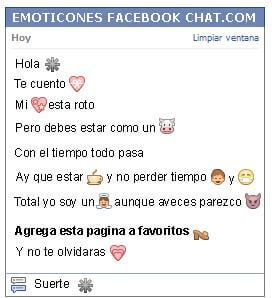 Conversacion con Emoticon asterisco para Facebook