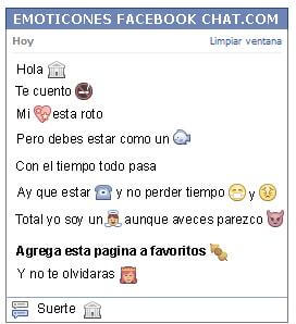 Conversacion con Emoticon banco para Facebook