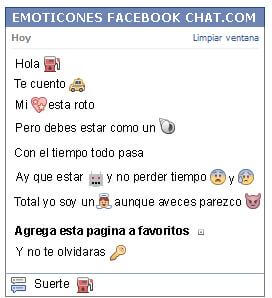 Conversacion con Emoticon bencinera para Facebook