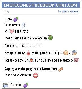 Conversacion con Emoticon berenjena para Facebook