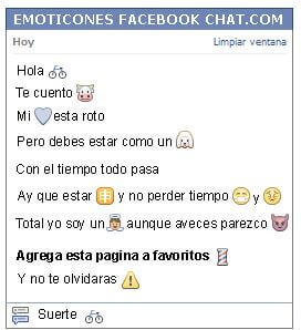 Conversacion con Emoticon bicicleta para Facebook