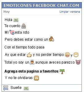 Conversacion con Emoticon billete para Facebook