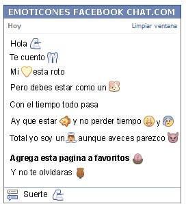 Conversacion con Emoticon brazo fuerte para Facebook