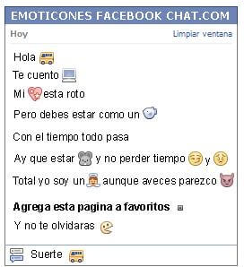 Conversacion con Emoticon bus para Facebook