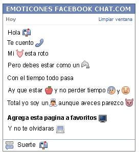 Conversacion con Emoticon buzon con carta para Facebook