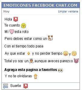 Conversacion con Emoticon buzon de correo para Facebook