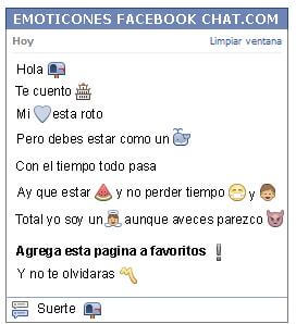 Conversacion con Emoticon buzon vacio para Facebook