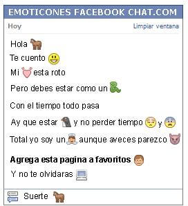 Conversacion con Emoticon caballo para Facebook