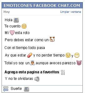 Conversacion con Emoticon cajero automatico para Facebook