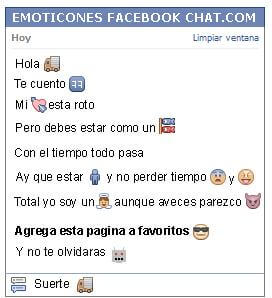 Conversacion con Emoticon camion para Facebook