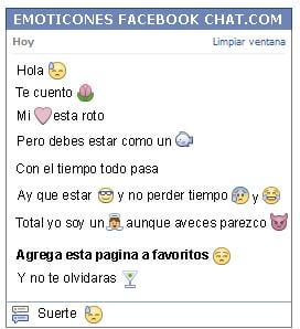 Conversacion con Emoticon cansancio para Facebook