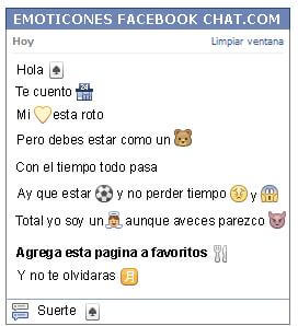 Conversacion con Emoticon carta de pica para Facebook