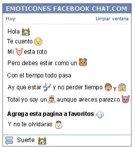 Conversacion con Emoticon casa con plantas para Facebook