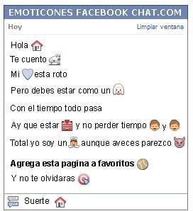 Conversacion con Emoticon casa para Facebook