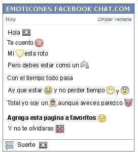 Conversacion con Emoticon casette para Facebook