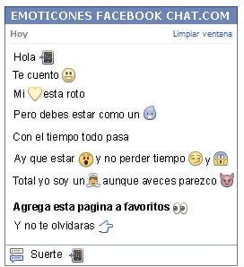 Conversacion con Emoticon celular para Facebook