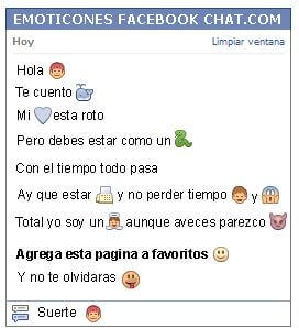 Conversacion con Emoticon chino para Facebook