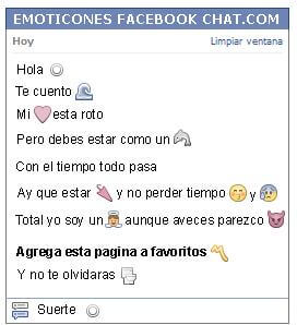 Conversacion con Emoticon circulo blanco para Facebook