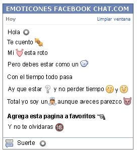 Conversacion con Emoticon circulo negro para Facebook