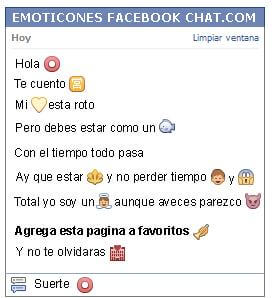 Conversacion con Emoticon circulo rojo para Facebook