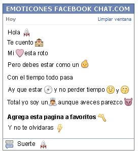 Conversacion con Emoticon cohete para Facebook