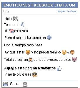 Conversacion con Emoticon conejo para Facebook