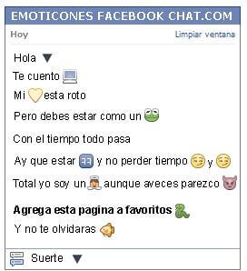 Conversacion con Emoticon cono negro para Facebook