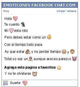 Conversacion con Emoticon corazon estrellado para Facebook