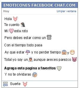 Conversacion con Emoticon corazon latiendo para Facebook