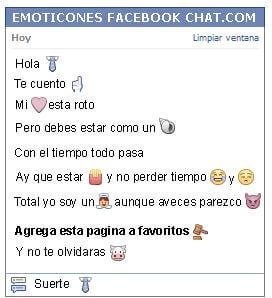 Conversacion con Emoticon corbata para Facebook