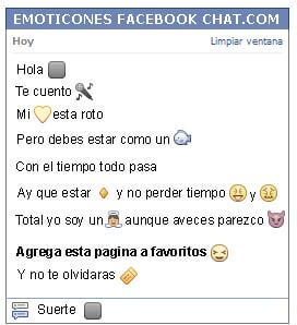 Conversacion con Emoticon cuadrado negro para Facebook