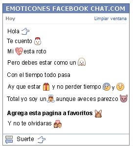 Conversacion con Emoticon dedo apuntando derecha para Facebook