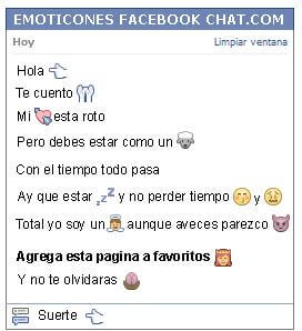 Conversacion con Emoticon dedo apuntando izquierda para Facebook