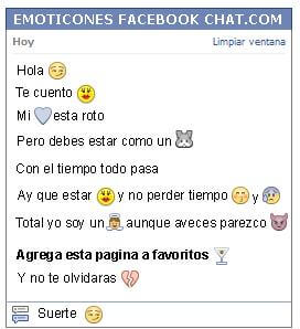 Conversacion con Emoticon desprecio para Facebook