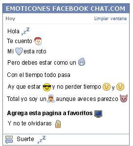 Conversacion con Emoticon dormir para Facebook