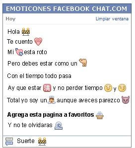 Conversacion con Emoticon en contruccion para Facebook