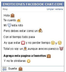 Conversacion con Emoticon escuela para Facebook