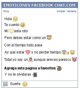 Conversacion con Emoticon esperando para Facebook