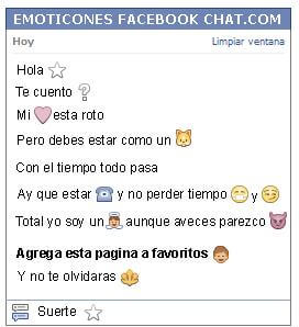 Conversacion con Emoticon estrella blanca para Facebook