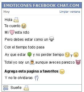 Conversacion con Emoticon fax para Facebook