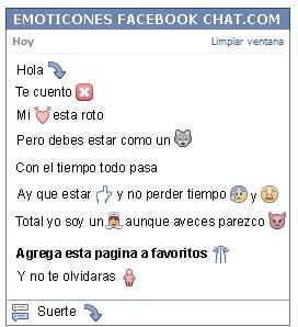 Conversacion con Emoticon flecha curvada hacia abajo para Facebook