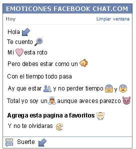 Conversacion con Emoticon flecha diagonal hacia abajo a la izquierda para Facebook