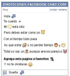 Conversacion con Emoticon flecha diagonal hacia arriba a la derecha para Facebook