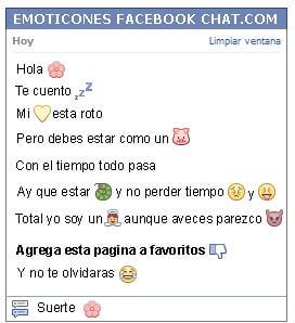 Conversacion con Emoticon flor del chat para Facebook